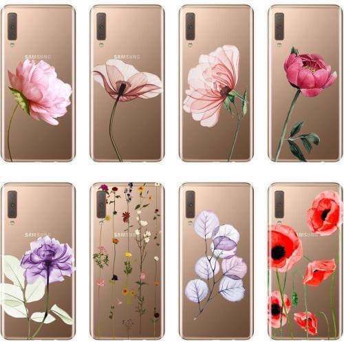 For Samsung Galaxy A6 A8 Plus 2018 A5 A7 Case Silicone Rose Flower Back Cover For Samsung Galaxy A3 A5 A7 2016 2017 Phone Case