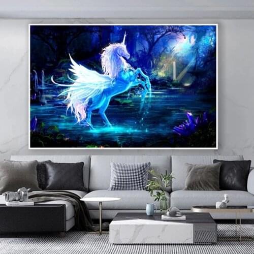 Colorful Horse Pictures Abstract Animal Canvas Painting Posters and Prints Living Room Home Decoration Wall Art Without Frames