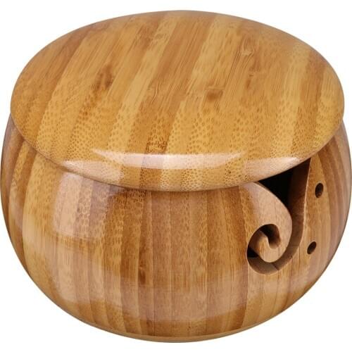 Handmade Wooden Yarn Bowl Round Wool Storage Bowl Yarn Storage Bowl Wool Storage Bowl Yarn Holder Crochet Bowl for Home