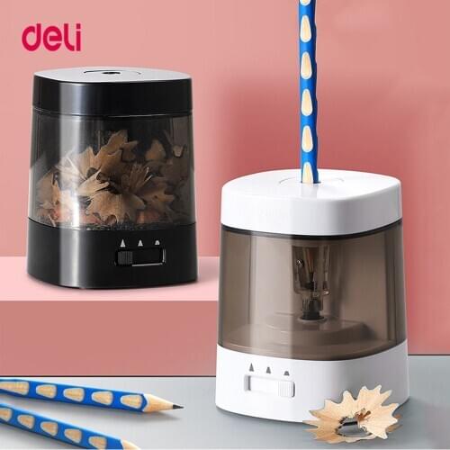 Deli Electric Children Pencil Sharpener Cutter Office School Sharpener Knife Smooth Sharpening School Accessories Stationery