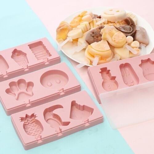 Home Kitchen Silicone Ice Cream Makers Molds DIY Ice Lolly Molds Ice Tray Ice Cream Maker Ice Tool Bar Tools
