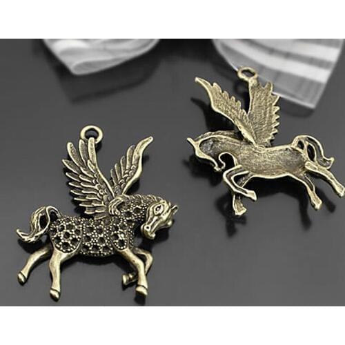 E638)10 pieces 51x41mm Antique Bronze Zinc Alloy Flying Horse Charms Pendants Diy Jewelry Findings Accessories Wholesale