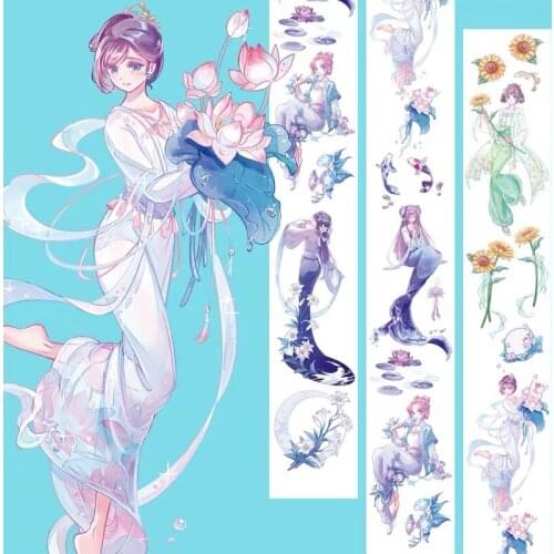 Fairy Flower Girl Washi Tapes Bullet Journal Masking Tape Adhesive Tape DIY Scrapbooking Washi Stickers