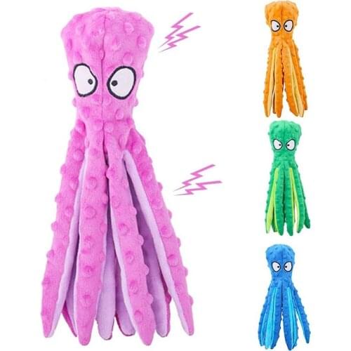 Dogs Intelligence And Bite Resistant Vocal Toy 8 Legs Purple Octopus Pet Dog Cat Toys Pet Plush Toy Durable Vocal Toy Durable