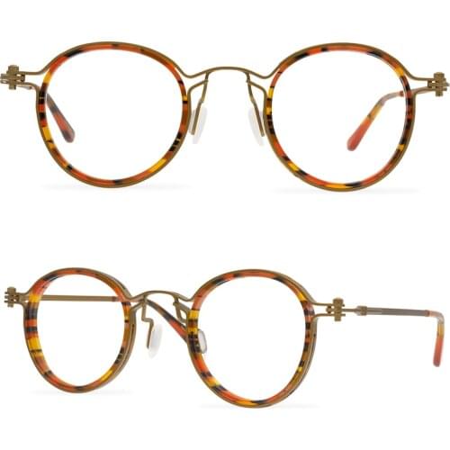 Personalized retro round small frame glasses fashion college frame glasses