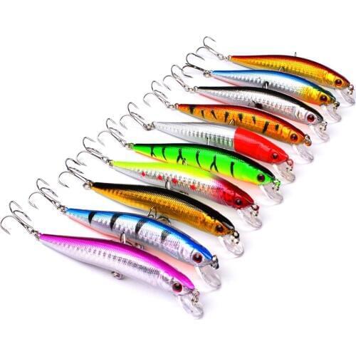 1pcs Fishing Lure Hard Bait Minnow 8.4g/10cm Crankbait Wobblers Artificial 3D eyes Baits Pike Carp Lures with treble hooks