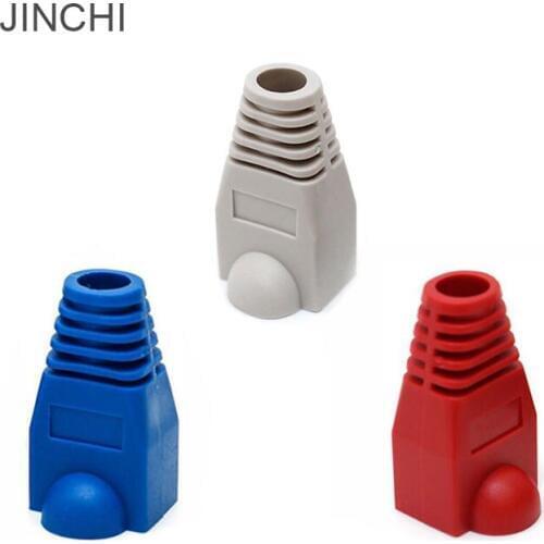 JINCHI Super Category 5 Category 6 RJ45 crystal head protective sleeve jacket thread mesh green PVC 20pcs