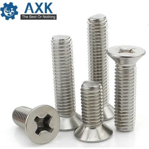 Philips Machine Screw Countersunk Head Stainless Steel 3/4/5/6/8/10/12/14/16/18/20/25/30/35/40/45/50/60 Flat Verbus Ripp Bolt