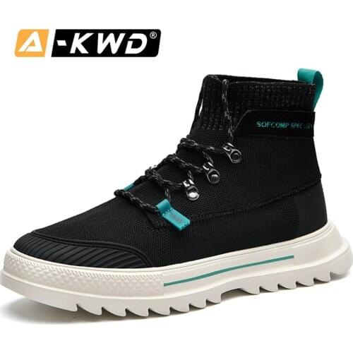 Fashion 2020 Flying knit Mens Sneakers Autumn Wear-Resistent Mens Casual Shoes Simple Platform Socks Overshoes Deportivas Hombre
