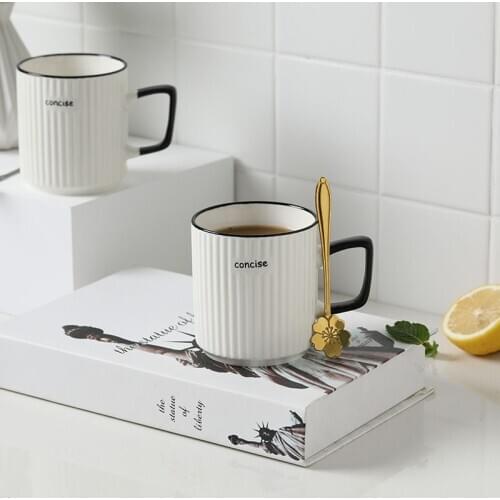 Aesthetic Travel Milk Mug Tea White Kids Minimalist Coffee Plain Nordic Modern Office Hot Chocolate Vaso Cafe Drinkware BY50MU