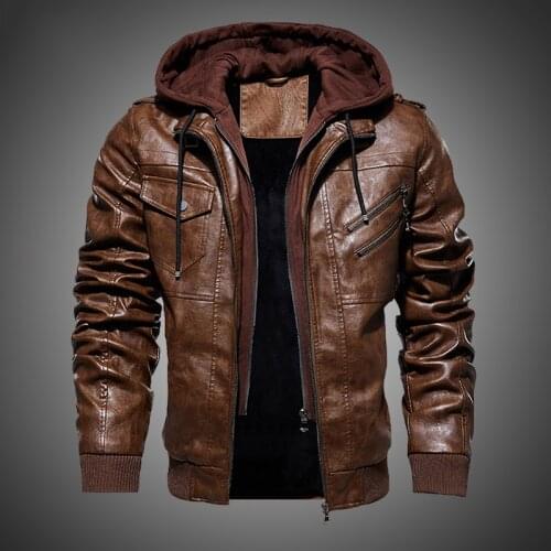 Mens Leather Jackets 2021 Winter New Casual Motorcycle PU Jacket Biker Leather Coats European Windbreaker Genuine Leather Jacket