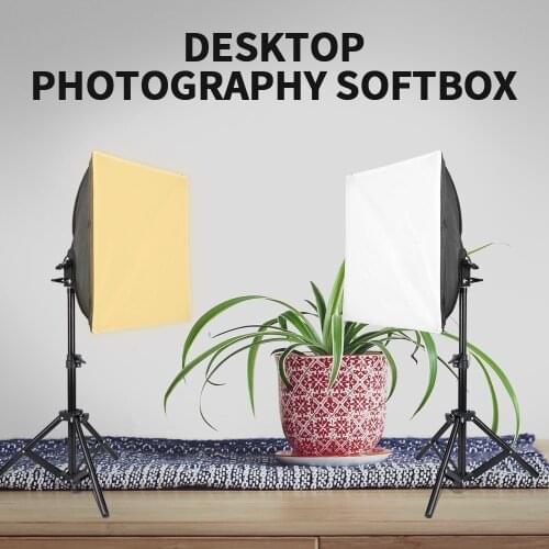 Softbox Lighting Kit 30x30cmm Photography Continuous Light Box 9W 3000K/6400K Bulb 68cm Adjustable Tripod for Item Fashion Shoot