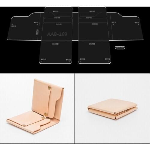 1 Set Leather Craft Acrylic Short Wallet Pattern Stencil Template Tool DIY Wallet Leathercraft Tool Sets 9*9*2cm