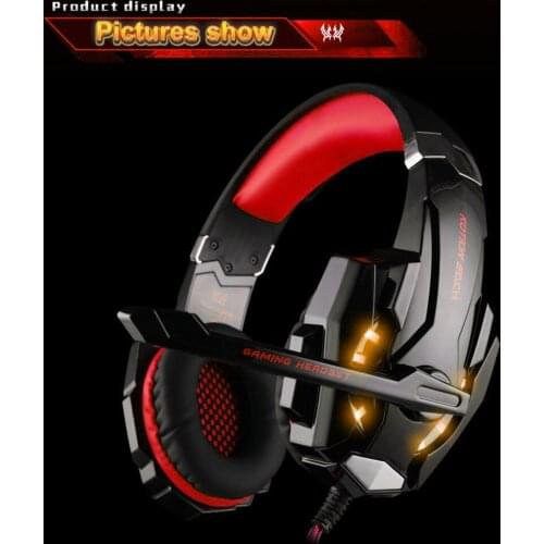 Lighting Audio Over-Ear Earphone for Computer Tablets Smartphone G9000 3.5mm Wired Gaming Headphone for PS4 PC