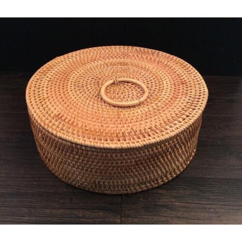 Hand-woven rattan basket Rattan storage basket fruit basket dried fruit candy snack tray separate storage box
