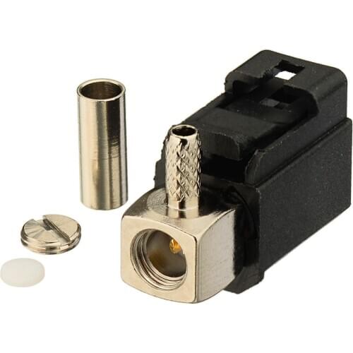 Superbat Fakra A Black /9005 Jack Right Angle Connector Radio without Phantom Supply Crimp for Cable RG316 RG174 LMR100