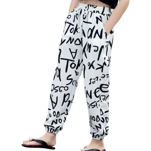 Girl Pants Letter Pattern Childrens Pants For Girls Casual Style Pants Kids Summer Girls Clothes 6 8 10 12 14