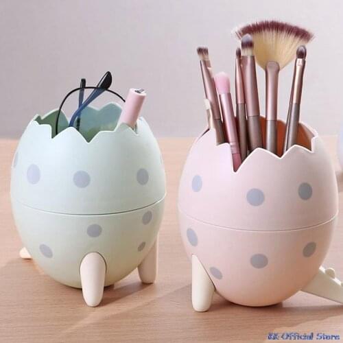 Cute Dinosaur Egg Plastic Pen Holder Stand Office Desk Accessories Organizer Pencil Pot Container Stationery Storage Box Gifts