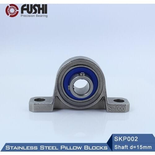 SKP002 Bearing Shaft 15mm ( 1 Pc ) SSKP002 Stainless Steel Pillow Block S KP002 15 mm Bearings