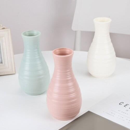 Nordic Modern Plastic Vase Innovative Flower Pot Home Decor Living Room Decoration Ornaments Home Imitation Glaze Vase