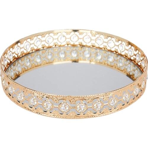 Modern Mirrored Vanity Tray Perfume Bottle Decorative Jewelry Tray Deco Care