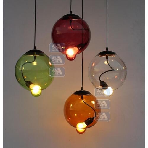 Art color glass pendant lights American country glass pendant lamps restaurant dining room personality creative GY208