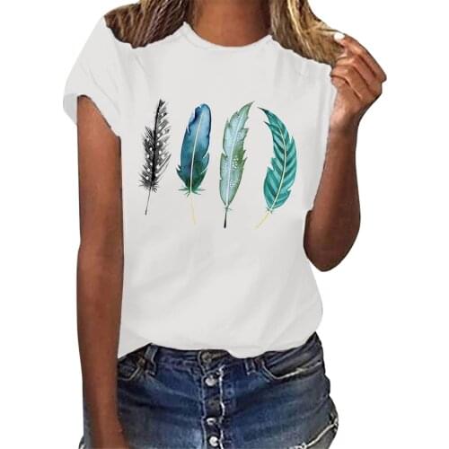 Loose Womens Tops And Blouses Womens Short-sleeved leather Pattern Fashion Pullover O-neck Blouse Blusas Mujer De Moda 2021