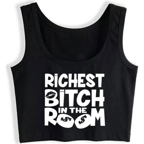 Crop Top Sport Rich Boaster Proll Millionaire Money Women Gift Fashion White Sleeveless Tops Women
