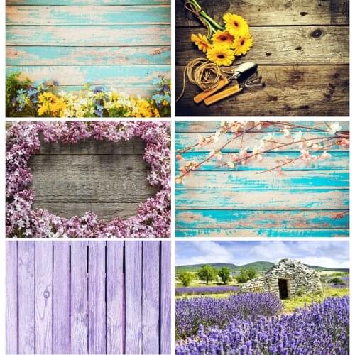 Vinyl Custom Photography Backdrops Flower and Wood planks Theme Photo Studio Background 20212FL- 01