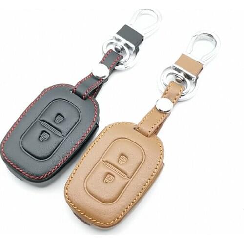 High Quality Leather Car Key FOB for Renault Duster dacia Scenic Master Megane Logan Clio Captur Keyless Case Cover Protect