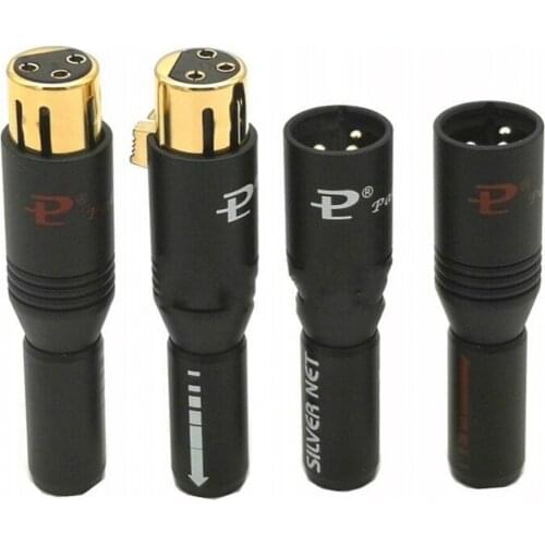 High End Hifi 24K Gold Plated XLR Plug Male Female Connector DIY Audio Cable Adapter - ( 4 Pcs )