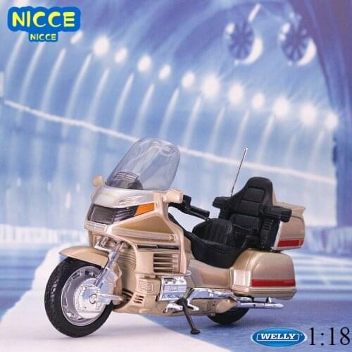 WELLY 1:18 HONDA GOLD WING Motorcycle Metal Model Toys For Children Birthday Gift Toys Collection