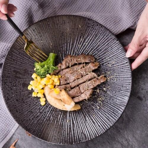 Japanese ceramic creative western plate steak pasta plate fruit plate disc restaurant commercial plate