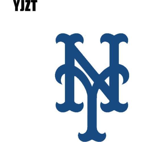YJZT 7.7CM*11CM New York Mets Letters Map Flag Window Car Sticker Body Decal 6-1281