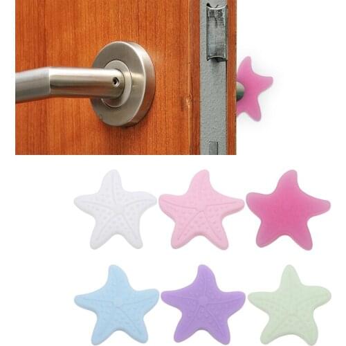 Starfish Shape Door Lock Protective Sticker Thickening Mute Handle Door Protective Bumpers Buffer Guard Stopper Pad Sticker hot