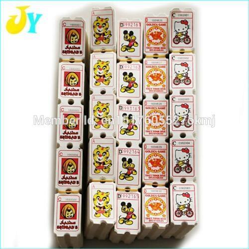 Factory price 2000 pcs/lot lottery tickets redemption for amusement park game machine parts