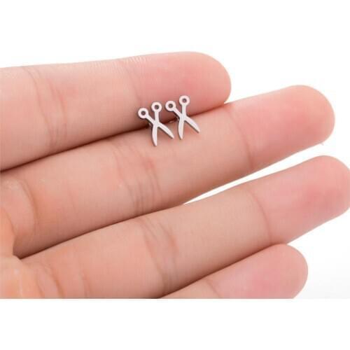 Punk Femme Scissor Earrings Personalize Stainless Steel Studs for Women Boucle D'oreille Femme Minimalist Cool Bronics