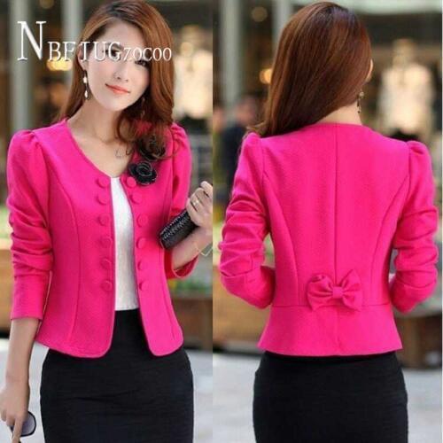 2020 Short Style Women Coat Long Sleeve Korean Slim Female Jacket