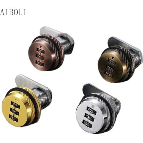 3 Digit Combination Password Box Lock 20-30mm Smart Cam Code Lock Zinc Alloy for Mailbox Cabinet Door Security Hardware