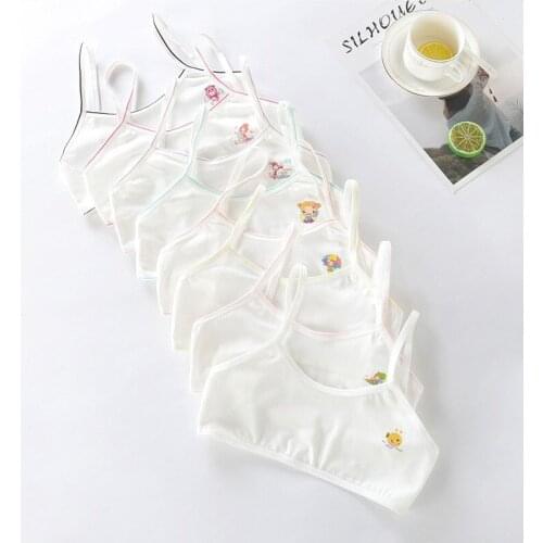 3pcs/lot New Girls Kids Underwear Promotion childrens Bras kids Sweet Cartoon Primary Girls students Bras Underwear