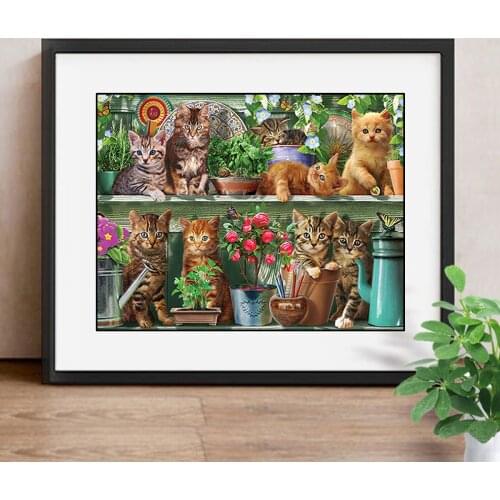 5D DIY Diamond Painting Cat Diamond Mosaic Picture Of Rhinestones Flower Diamond Embroidery Cross Stitch Home Decor