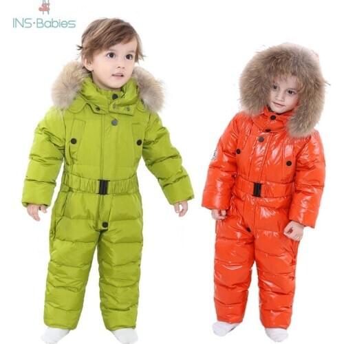 828 Russian winter jumpsuit baby girl clothes 2-5y Childrens romper thicken kids jacket for boys winter overalls snow wear 2020