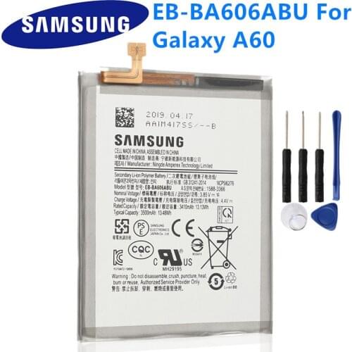 Original Samsung Galaxy A60 SM-A606F SM-A6060 Phone Battery EB-BA606ABU 3500mAh Samsung batteries Free Tools AKKU