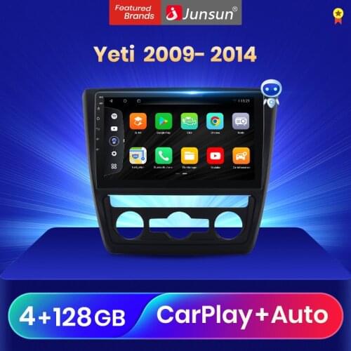 Junsun V3 Pro Qualcomm Voice Control Android 10 Car Radio Multimedia Player For Skoda Yeti 2009-2013 CarPlay Auto 2Din