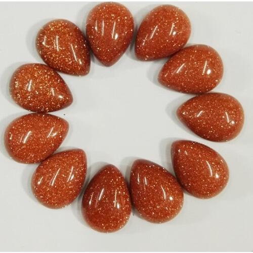 Free shipping 30pcs/Lot Nature Stone Beads Oval Shape gold sand CAB CABOCHON Assorted jewelry beads size 13x18mm