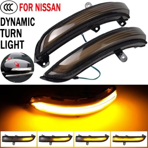 2pcs Dynamic Turn Signal LED Side Rearview Mirror Indicator Blinker Repeater Light For Nissan Teana J32 2008-2013