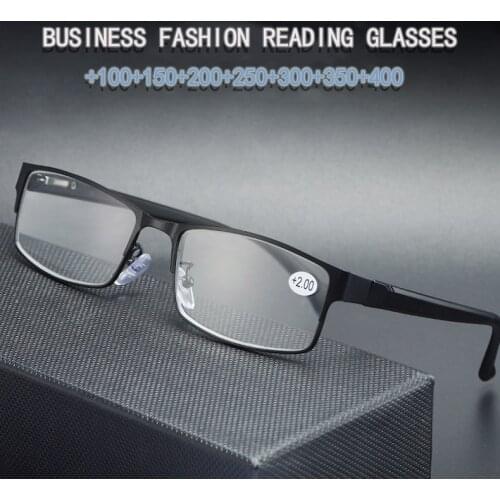 Prescription Reading Glasses for Men Women Business Classic Diopter Lenses +100 To +400