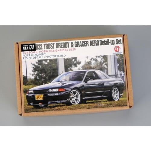 Hobby Design 1/24 Nissn R32 Trust Greddy & Gracer Aero Detail-up Sets For T R32(24090)(Resin+PE+Decals) HD03-0520