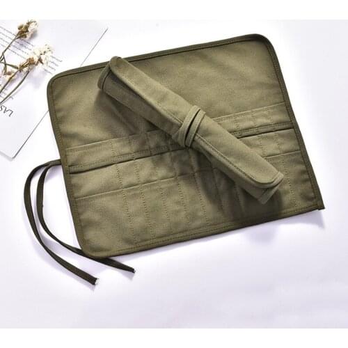 Canvas roll type pencil case simple stationery portable student pencil roll box boys refreshing type stationery bag 050047