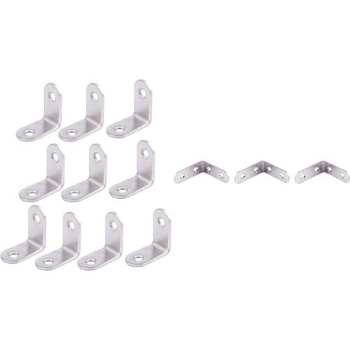 JFBL Hot 13 Pcs Support Corner Brace Angle Bracket , 10 Pcs 3 X 3 X 1.6cm & 3 Pcs 5X 5X 1.7cm